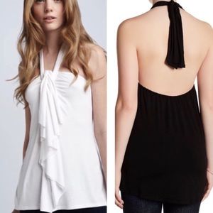 NWT Ella Moss Fuchsia Halter Top Ruffle Detail in Front